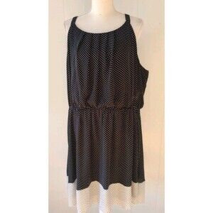 Maurices 3X Dress Black White Polka Dot Spring Summer Tank Sleeveless Pullover